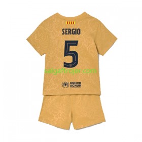 FC Barcelona Sergio Busquets 5 Fodboldtrøjer Børn Udebanesæt 2022/23 Kort ærmer